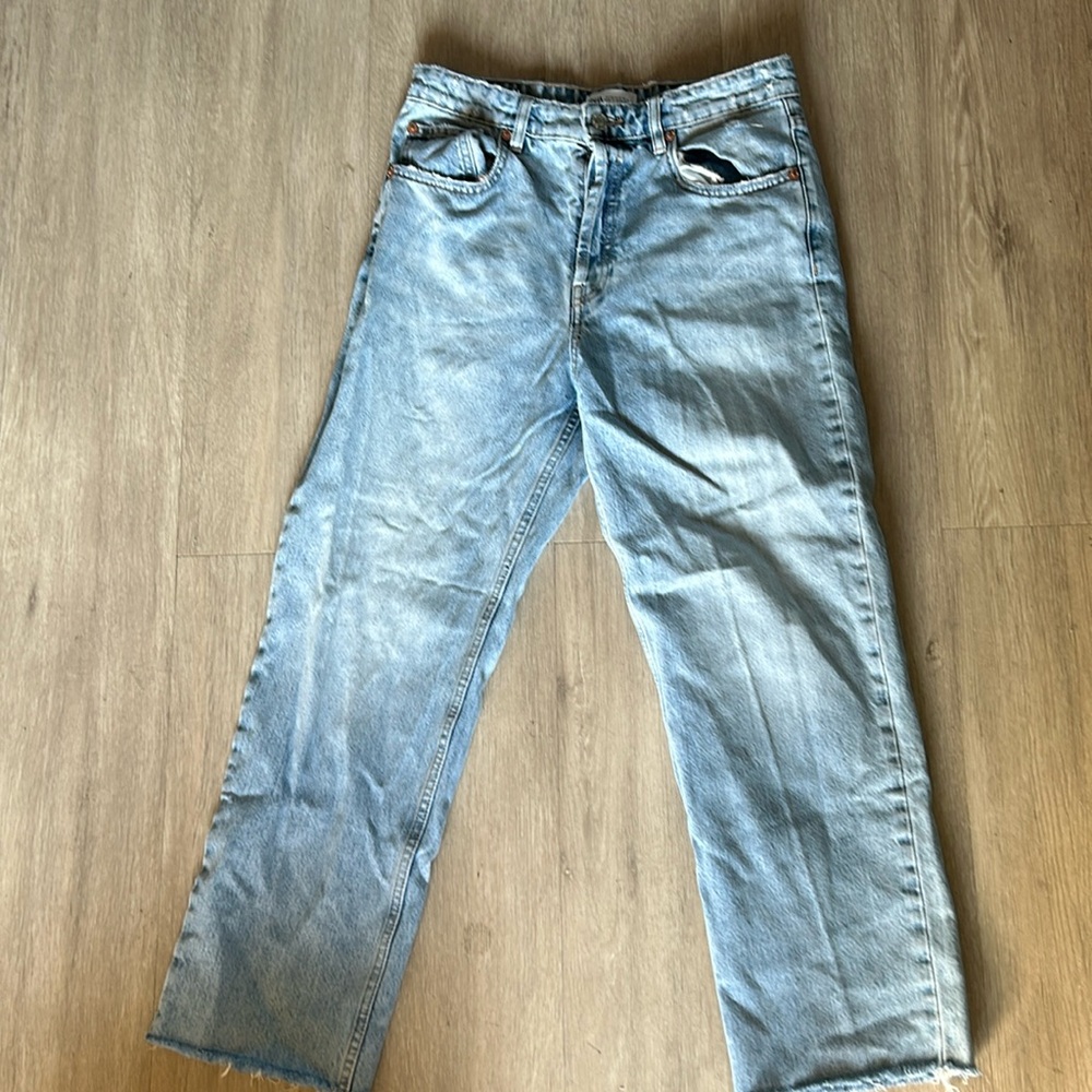 Zara light wash crop jeans